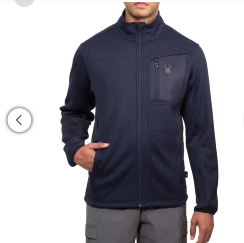 Spyder Men’s Full Zip nwt blue - Picture 2 of 5